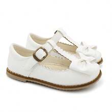 Girls Doll Shoes Classic Retro Flats Wedding Party Round Toe Comfortable - Màu be - Xem 2