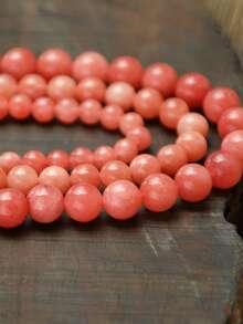 Dây chuyền đá Sunstone thời trang 6mm/8mm/10mm, dây chuyền hạt đá tự nhiên tinh tế (màu đá tự nhiên ngẫu nhiên) - Hồng - Xem 3