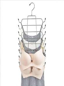 1个多层悬挂式文胸架，运动文胸和围巾收纳挂钩，多功能衣橱配件架，门后式设计，节省空间的分层收纳，可存放内衣、运动服、泳装、帽子和腰带，耐用的门后式安装，易于安装在宿舍、卧室或旅行中使用，高可见度的有序展示，非常适合小空间、衣橱、公寓、宿舍和客房，使衣物整齐可见且易于取用，有助于快速搭配服装。 - 銀色 - 查看 5