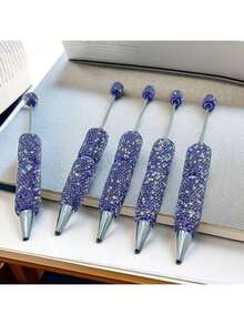 5pcs DIY Bead Pen New Full Diamond Bead Pen Creative Pen Bead Pen - Màu xanh lam - Xem 2