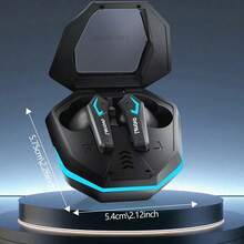 Lenovo TG102 Wireless Gaming Earbuds With ANC, 40ms Low Latency, HD Stereo Sound, 30H Playtime, Secure-Fit Earhooks For Sports, RGB Charging Case For Mobile/PC Gaming