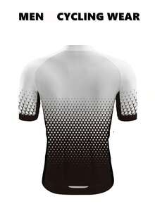 Bộ đồ đạp xe nam, áo nỉ đạp xe có túi sau, áo nỉ đạp xe địa hình tay ngắn - Đen và trắng - Xem 3