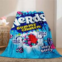 Casual  Soft & Comfortable Cartoon Candy Flannel Blanket - Perfect Gift For Family And Friends, Suitable For Napping, Sofa, Camping And Travel - All Seasons, Low Allergy Blanket, Throw Blanket, Autumn Blanket, Fleece, Blanket And Leisure Blanket, Fluf - 彩色 - 查看 3