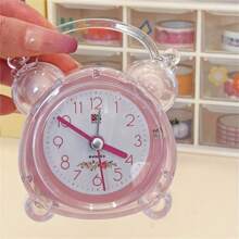 RUISUNG 1 件小巧可爱的卡通水晶闹钟带夜灯，静音运行，电池供电（不含电池），适用于床边、书桌、卧室、书房、客厅、办公室，简约卡通风格，家居装饰台钟，学生、万圣节和圣诞节的理想礼物 - 彩色 - 查看 11