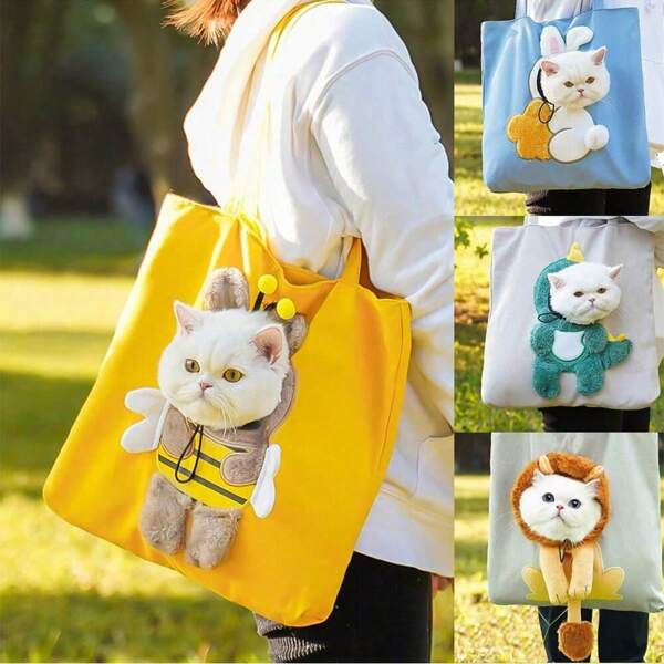 1pc Pet Carrier Backpack, Pet Outdoor Bag, Crossbody Bag, Cat & Dog Carrier, Breathable, Convenient, Large Capacity, Multi-Color Options