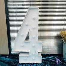 1Pc 73cm/28.7inch Light Up Digital Marquee Frame KT Board Number 0-9 Plug-In KT Board Party Decorative Light Birthday Party Anniversary Decoration Lighted Holiday Displays,Cool White Lights - 白色 - 查看 10