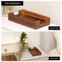 Rosewood Country Style Wooden Napkin Holder, Suitable For Napkins And Small Items, Desktop Storage Box, Picnic Napkin Holder, Home Decor