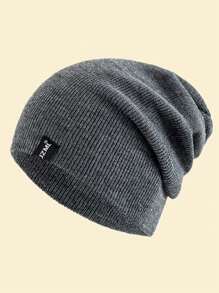 UP POSITIVE 1 件男女通用字母刺绣针织帽，秋冬配饰