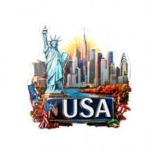 1 pieza Imán de nevera con paisaje urbano 2D - Adecuado para regalar a amigos en vacaciones, múltiples imanes de acrílico y goma blanda aplicables a puertas metálicas, refrigeradores, armarios de almacenamiento - Regalo decorativo creativo para el hogar para amantes de los viajes, graduación, aniversario, Navidad, Acción de Gracias, Imán de refrigerador