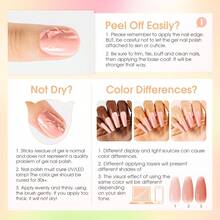 ROSALIND 24 Pcs Jelly Gel Nail Polish Set Long Lasting 20 Bottle Sheer Nude Pink Shade UV Gel Polish With 4 Bottle Base Top Coat Matt Glitter Top Coat Gel Nail Kit For Women Girls DIY Nail Art Design - RRTC24-013 - 查看 8