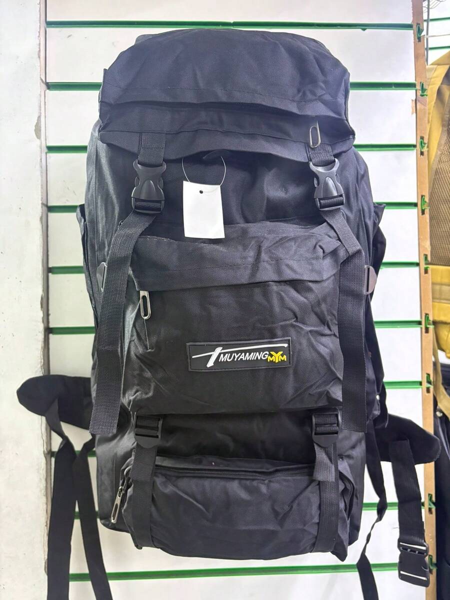 Waterproof Military Camping Trail Cargo Backpack 80 Liters - Black - View 1