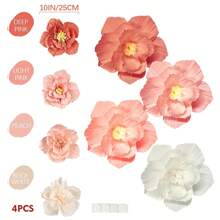 Set de 12 flores de papel, 12 pulgadas (30 cm) + 10 pulgadas (25 cm) + 8 pulgadas (20 cm), flores de papel crepé para decoración de bodas, fiestas, despedida de soltera, carnaval, cumpleaños, decoración de paredes de jardín de infancia