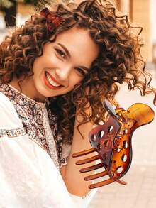 6 件发根提升夹，用于发型配件，卷发，无折痕，发根提升夹，适合浓密自然卷发发饰女爪夹秋季配饰秋冬发夹，适合度假装扮女士 - 彩色 - 查看 6