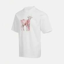 Nike 男式 AS NC GOAT SS CREW 短袖 T 恤，针织圆领 T 恤 TIF0787-100 - 白色 - 查看 1