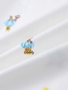 Annil Children's Clothing For Boys, Boys, Middle-Aged And Young Children, Autumn Shirt And Pants Set, Autumn Bear Printed Home Warm Clothes - Blue and White - View 7