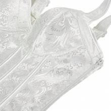 Overbust Corset Tops For Women: Plus Size Pirate Costume Women - Straps Bustier Corsets For Theme Party Costumes - 白色 - 查看 5