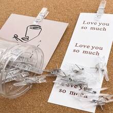 30个/20个/10个图钉塑料图钉夹软木板图钉办公和学校用品活页夹毛毡板装饰固定大头钉夹，适用于办公室和学校使用，不会损坏照片夹。返校用品，毕业派对装饰固定配件夹图片钉，照片墙留言图钉