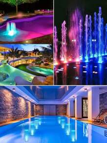 4/6 件防水 LED 水下灯，16 色变色水族箱灯，适用于花瓶、浴缸、万圣节、圣诞节、游泳池和派对装饰 - 彩色 - 查看 2