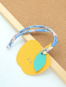 1 pieza Llavero personalizado con iniciales y forma de fruta con cuerda de satén colorida, monograma dorado personalizado de cereza como accesorio para bolsas, llavero personalizado y lindo en forma de manzana, melocotón, limón, mango, pera como accesorios para bolsos, regalo para mujer para boda o San Valentín - Multicolor - Ver 17