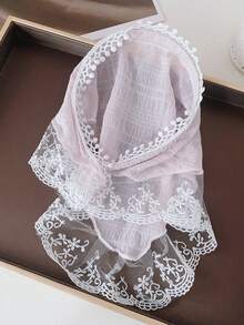 1 Piece Sweet French Country Style Lace Headband - White Lace Triangle Scarf Headband Hairpin Hair Decoration, Hair Band, Hair Hoop, Hair Accessories - Multicolor - View 12