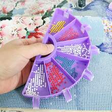 9pcs/15pcs Diamond Painting Multi-Function Tools Set: Diamond Painting Pen, Diamond Storage Tray, Diamond Embroidery Sieve, Diamond Painting Disc, Nail Art Dotting Tools - Purple - View 9