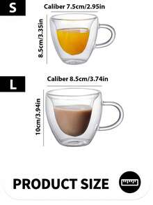 Joivida 1pc, Cup Coffee Cartoon Kitten Glass Coffee Mug, Double-Walled Espresso Coffee Cups, Heat Insulated Water Cups, Cute Kawaii Cat Drinkware, Birthday Gifts Back To School