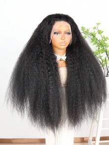 8-36 英寸卷曲直发 13X4 透明蕾丝前混合假发 180% 密度混合头发预拔漂白结角色扮演日常派对无胶假发（混合假发 - 人发和合成混合）假发人发混合发/女士人发混合发假发/人发混合蕾丝前假发/无胶假发/漂白结/蕾丝假发/化装派对/万圣节 - SNatural - 查看 4