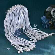 1PC New Pearl Tassel Hair Accessories For Brides, Fashionable And Personalized Hair Accessories - Brides, Bridesmaids, Wedding