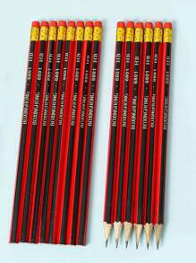 5 支/10 支/20 支/30 支学生绘图素描铅笔带橡皮擦，经典红黑色木质六角 HB 铅笔，适合学生书写、办公和艺术用品，返校礼物