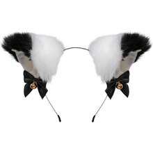 French Maid Apron Fancy Dress Cosplay Costume Gloves Socks Set - 黑白 - 查看 7