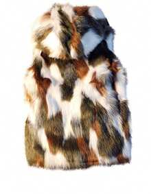 Idopy Men`S Luxury Faux Fur Hoodie Coats Sleeveless Fluffy Outwear Jacket Vest With Hood Parties Night Club Halloween Overcoat - 綠色 - 查看 3