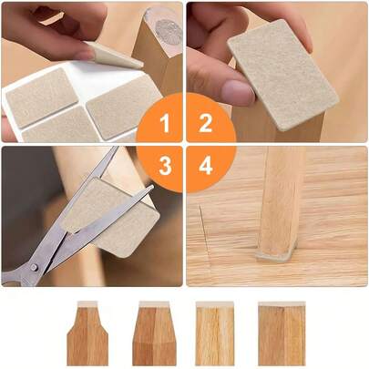 70/142/205/357pcs Felt Furniture Pads, Hardwood Floor Furniture Pads, Chair Legs Felt Furniture Pads, Beige Furniture Floor Protectors,Suitable For Table, Chair, Sofa Legs, Anti-Skid And Wear-Resistant, Brown Mute Protection Cover,Protect Hardwood Floors