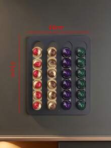 1pc Metal Coffee Capsule Holder, Creative Wall-Mounted Coffee Capsule Display & Storage Rack, No Drilling Required, Multiple Installation Options, Holds Up To 20/40 Capsules - Multicolor - View 12