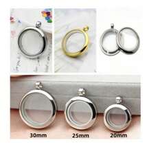 1 件 18K 钛钢照片盒项链，不锈钢玻璃吊坠，可打开存放婴儿头发/照片，纪念吊坠项链 - 星星 - 查看 1