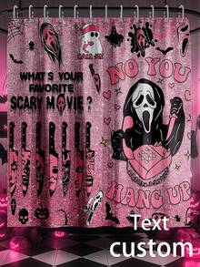 1 Piece Custom Halloween Shower Curtain, Custom Holiday Shower Curtain, Custom Name, Holiday Decoration, Bathroom Supplies Bathroom Decor
