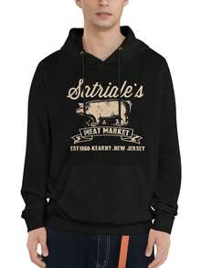 Men's Hoodie Satriale S Sopranos Funny Deli Badabing Funny TV Hoodies For Men Long Sleeve Comfy Casual Pullover Sweatshirts Men Hoodies Fashion Novelty Hoodies Hooded Pullover Sweatshirts With Pockets Sweatshirt For Men Gifts For Men - Black - View 3