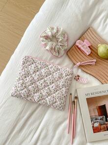 Cute Macaron Color Plaid Cosmetic Bag, Sanitary Pad Storage Bag, Pencil Case, Women's Makeup Bag, Zipper Travel Cosmetic Bag, Storage Pouch, Cute Checkered Toiletry Bag, Plaid Pattern, Large Capacity Cosmetic Organizer, Travel Skincare & Cosmetics Storage Bag, With Handle, Multi-Function Storage Bag, Portable Toiletry Travel Organizer, Travel Essential, Suitable For School, Vacation, Back To School, Women Travel Bag - Multicolor - View 10