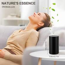 Waterless Essential Oil Diffuser (Black, 60x40cm) – Battery-Operated Nebulizer (20mL) | 3 Timers & Mist Levels (Home/Car/Office) - Black - View 5