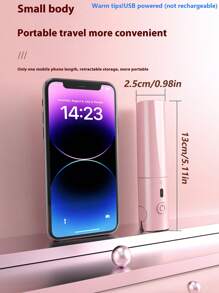 Mini alisador y rizador de cabello 2 en 1 alimentado por USB, plancha de pelo portátil, mini plancha para flequillo, rizada de cabello de bajo consumo inalámbrica y sin recarga para dormitorio, alimentado por USB (sin recarga) - Punta caliente