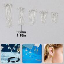 200pcs DIY Jewelry Making Headpins, 16mm-40mm Sizes Ball Pins, Bendable & Cuttable Beading Needles, Suitable For Jewelry Making And Sewing Supplies, Round Head Pins, Earring & Pendant Connectors, Cuttable Beading Pins, Bracelet & Necklace Decorative Pins, Can Replace Eyepins As Bead Piercing Connectors