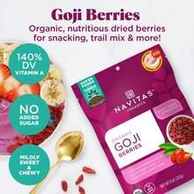 Navitas Organics Goji Berries – For Smoothies, Trail Mix, Baked Goods, Oatmeal & More – Vitamin A, Antioxidants, Fiber – Wolfberry - USDA Organic, Non GMO, Gluten Free, Vegan (8oz.Bag, 8 Servings) - 1 磅(1 包) - 查看 2