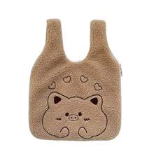 Women Shoulder Bags - 毛絨小豬手腕包-白色 - 查看 6