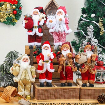 1pc 12-Inch Tall Standing Santa Claus Statue, Holiday Decor For Christmas And New Year Celebrations, Made Of Polyester Fiber, No Electricity Required, Suitable For Winter Home Decor, Holiday Celebrations, Christmas Parties, Halloween Decorations, Holiday Decorations, Party Favors, Fun Christmas Party Decorations, Merry Christmas, Happy New Year, Christmas Decorations, Perfect Christmas Gift For Friends