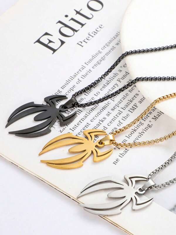 Hip Hop Spider Pendant Chain Necklaces For Men Gothic Neck Chains Punk Insect Vintage Necklace Men Streetwear Gifts