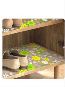 1pc Shelf Liner, Waterproof Refrigerator Liner, Drawer Liners For Kitchen Cabinet, Bathroom Sink Mat No Slip Cupboard Mats Non Adhesive Fridge Liner EVA Place Mats Roll - Leaf Daisy ,Dehumidifier For Home