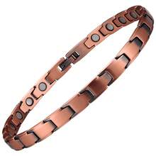 1PC 99.99% Pure Copper Magnetic Bracelet For Men Women Adjustable Cuff Bangle Simple Style Decoration Gifts Mother's Day Gift Included Sizing Tool - Bronze - View 14