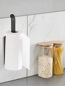 Soporte autoadhesivo de uso múltiple para toallas y rollos de papel - Característica de instalación sin taladrar para accesorios de baño y cocina, perfecto como anillo de toalla montado en la pared y portarrollos de papel en escenas de organización del hogar
