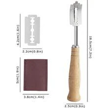 Pisau Pemotong Adonan Roti, Pisau Pemotong Adonan Roti Stainless Steel, Alat Pemotong Adonan Roti Premium, Alat Pemotong Roti dengan 5 Mata Pisau Cukur - MultiWarna - View 2