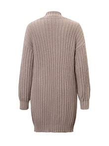 Live To Mo Fall Women Clothes Wear Mid-Length Dropped Shoulder Coarse Knit Cardigan Suitable For Back To School Eacher Outfits For Women Clothing Casual And Going Out Outfits - Brown - View 4