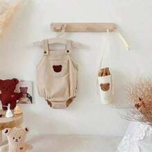 5件套卡通兔耳朵儿童衣架，木质晾衣架，情人节礼物 - 米色 - 查看 4